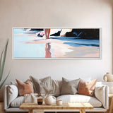 Reflection, Beach Walk, Minimalist Art, Framed Canvas Print, Coastal Decor, Ocean Wall Art, Boho Art, Bedroom Wall Art, Relaxing Aesthetic