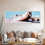 Shipwreck, Abandoned Boat, Nautical Art, Framed Canvas Print, Coastal Wall Art, Rustic Decor, Minimalist Print, Living Room Art