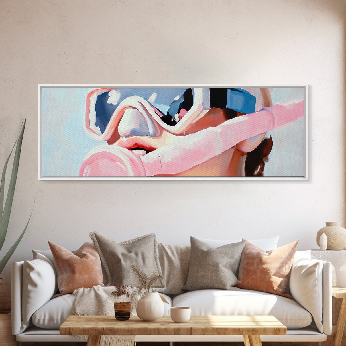 Scuba Diver, Snorkeling Art, Ocean Adventure, Canvas Print, Coastal Wall Art, Modern Beach Decor, Nautical Theme, Living Room Art