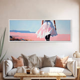 Flowing Dress, Beach Walk, Pastel Aesthetic, Dreamy Art, Canvas Print, Bedroom Wall Art, Feminine Home Decor, Soft Colors