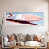Surfboard Still Life, Beach Vibes, Ocean Lover, Coastal Wall Art, Canvas Print, Minimalist Decor, Bedroom Aesthetic, Summer Gift