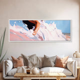 Abstract Ocean Waves, Coastal Wall Art, Beach Aesthetic, Pastel Seascape, Large Canvas Print, Minimalist Art, Living Room Decor