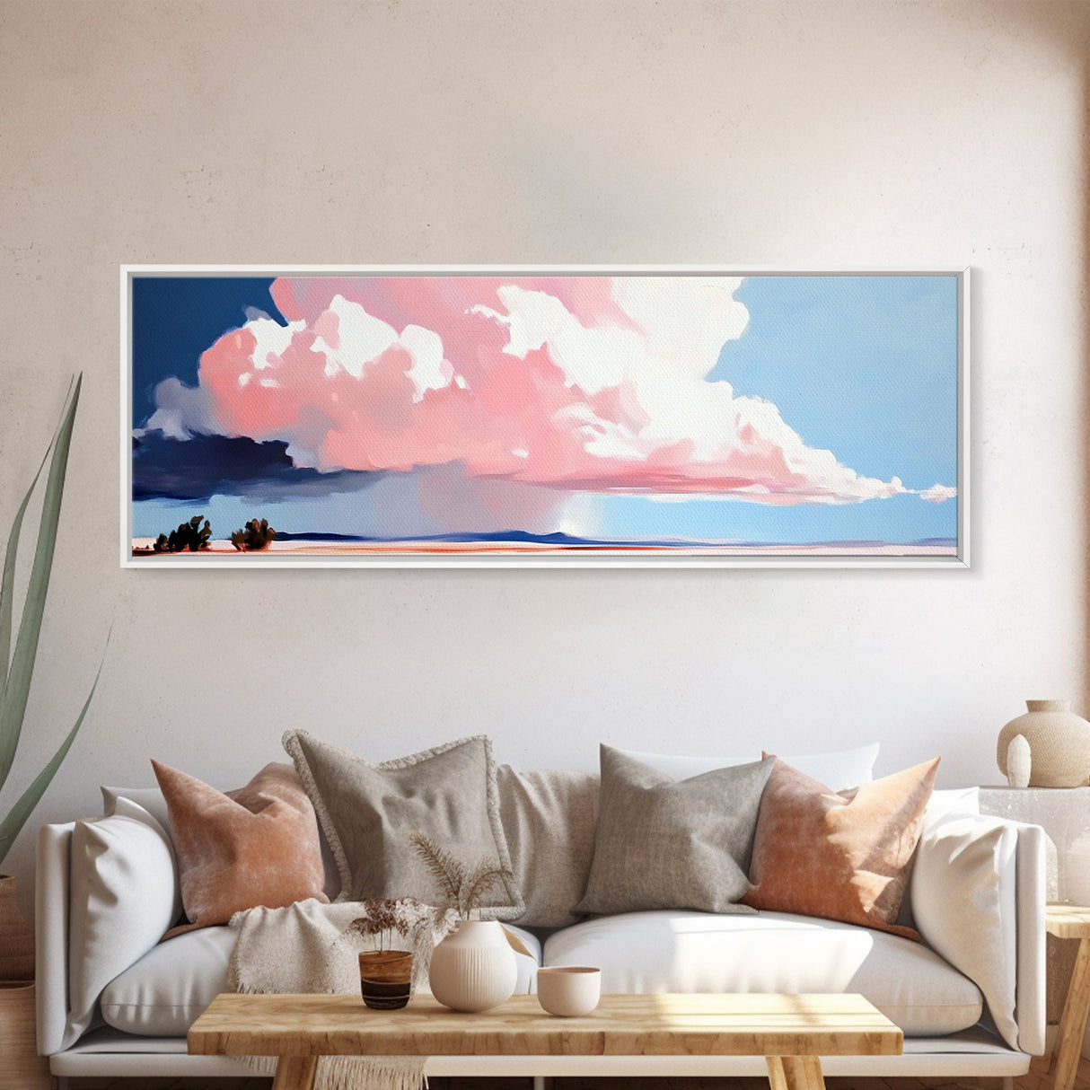 Stormy Sky Landscape, Dramatic Cloud Art, Modern Scenic Print, Nature Wall Art, Large Canvas Print, Minimalist Home Decor, Office Art