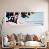 Coastal Serenity, Ocean View, Beach Art, Framed Canvas Print, Bedroom Wall Art, Modern Seascape, Relaxing Coastal Decor, Blue Tones