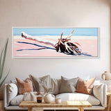 Fallen Palm, Driftwood Beach, Coastal Landscape, Framed Canvas Print, Ocean Art, Beach House Decor, Minimalist Nature Aesthetic