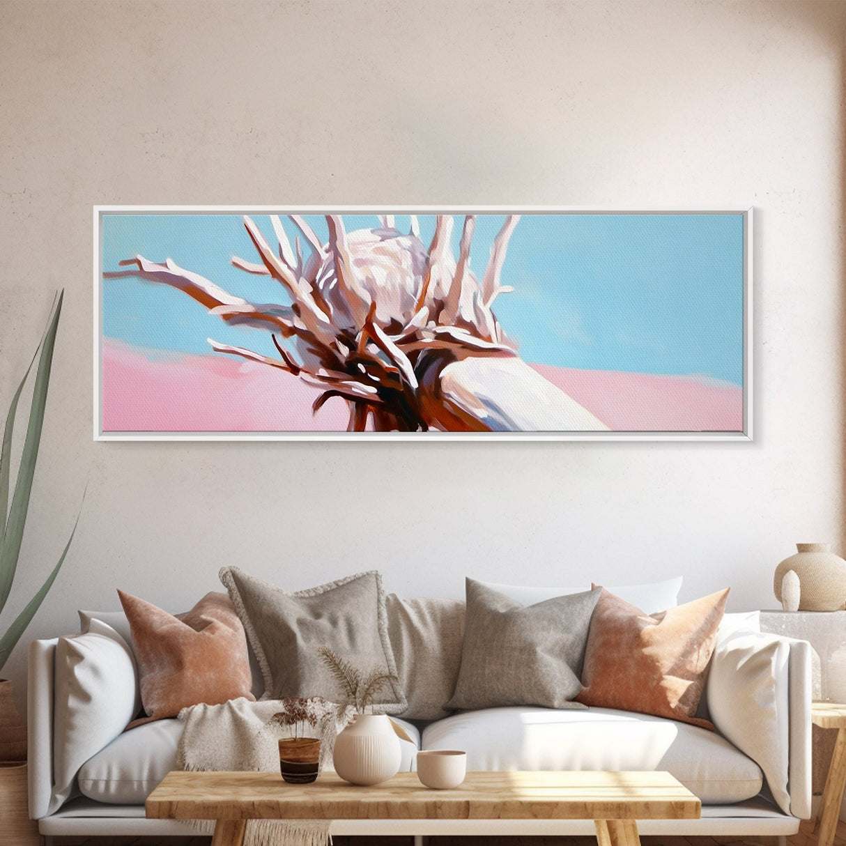 Palm Root, Coastal Texture, Natural Decor, Framed Canvas Print, Beach Wall Art, Boho Nature Style, Contemporary Minimalist Artwork