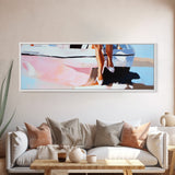 Sailboat Reflection, Nautical Art, Marina Landscape, Framed Canvas Print, Minimalist Coastal Decor, Ocean Painting, Living Room Wall Ar