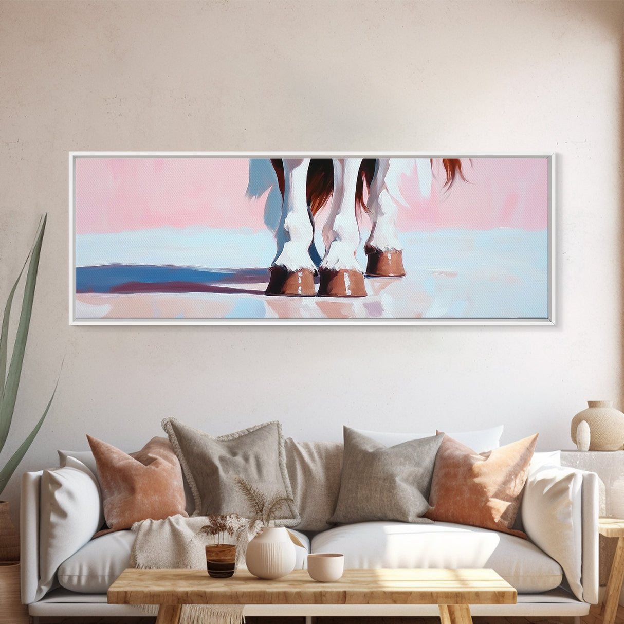 Horse Hooves, Western Equestrian Art, Rustic Farmhouse Decor, Framed Canvas Print, Country Style, Cowboy Aesthetic, Bedroom Wall Art