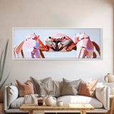 Pink Crab, Coastal Marine Art, Beach House Wall Decor, Framed Canvas Print, Nautical Aesthetic, Ocean Wildlife, Kitchen Wall Art