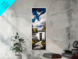 Modern Desert, Rustic Door, Southwest Home, Framed Canvas Print, Adobe House, Boho Decor, Minimalist Wall Art, Living Room Wall Art