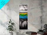 Textured Ocean, Vibrant Waves, Abstract Coast, Framed Canvas Print, Modern Seascape Art, Beach House Decor, Nature Inspired Wall Art