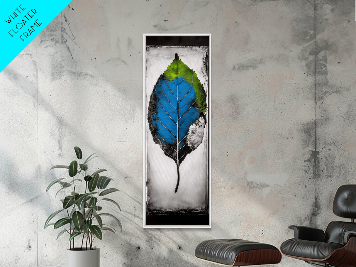 Vibrant Leaf, Nature Inspired Art, Modern Botanical, Colorful Foliage, Textured Wall Art, Minimalist Design, Canvas Print