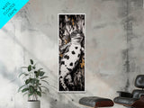 Spotted Lizard, Nature Wildlife, Animal Art, Black White Reptile, Rustic Wall Decor, Unique Home Art, Framed Canvas Print