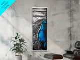 Glacier Lagoon, Arctic Blue Water, Winter Landscape, Iceberg Nature Art, Monochrome Minimalist, Bedroom Wall Art, Canvas Print