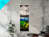Mountain Reflections, Blue Green Abstract, Scenic Nature Art, Bold Landscape, Modern Home Aesthetic, Office Wall Decor, Canvas Print