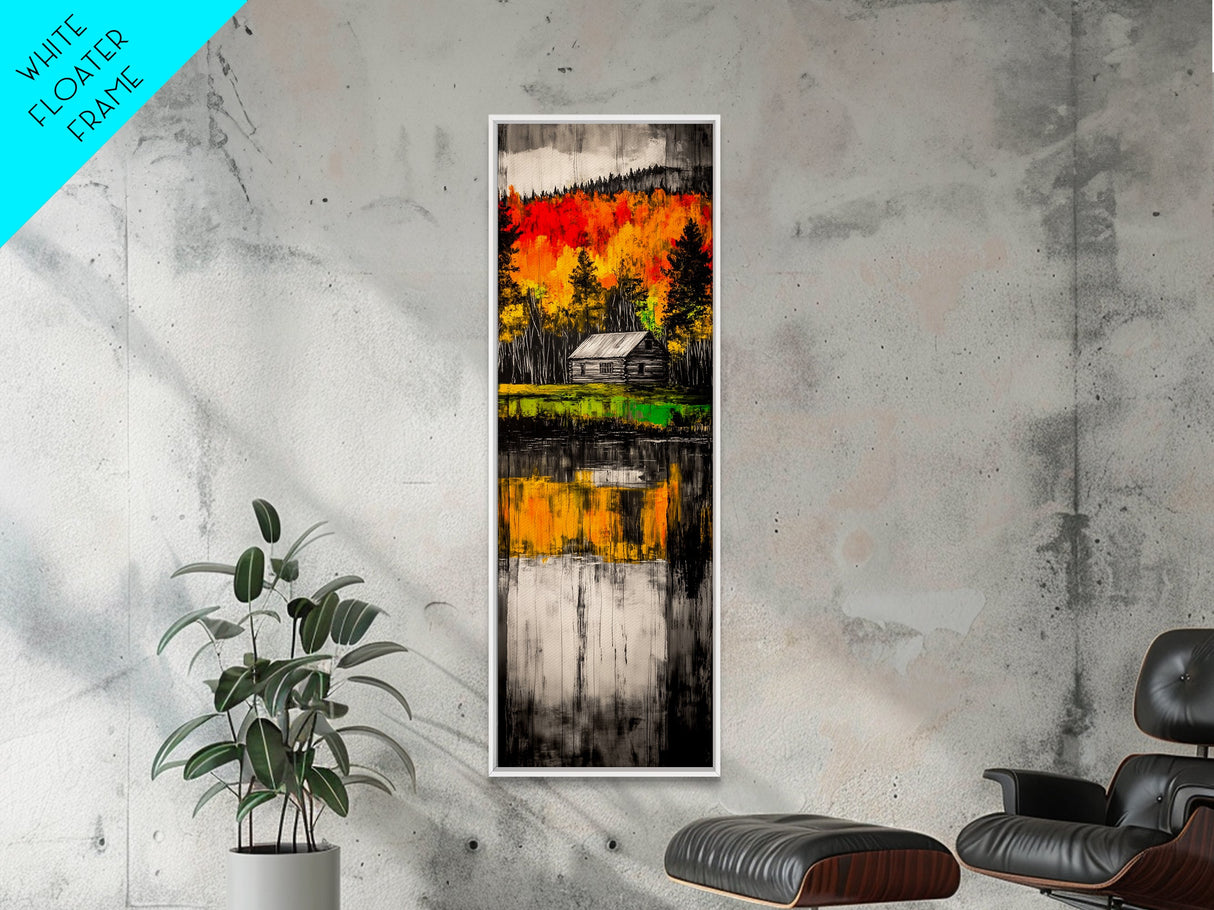 Forest Through Seasons, Abstract Nature Art, Vibrant Tree Painting, Framed Canvas Print, Modern Living Room Art, Colorful Landscape Art