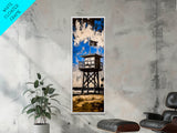 Lifeguard Tower, Beach House Decor, Coastal Wall Art, Canvas Print, Blue and White Painting, Nautical Home Decor, Summer Beach Art