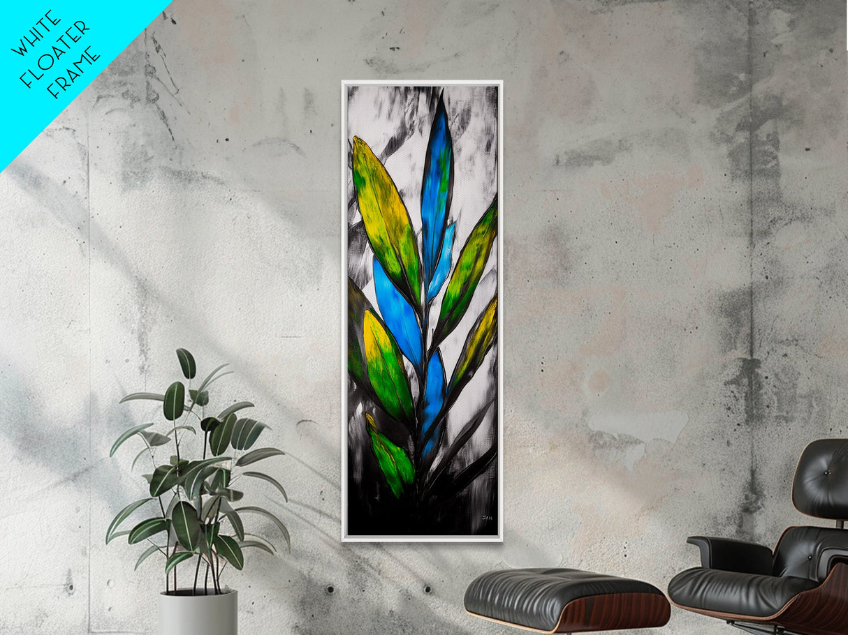Tropical Leaves, Modern Botanical Art, Vibrant Green Decor, Canvas Print, Boho Home Decor, Nature Inspired Art, Living Room Wall Art