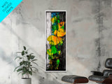 Abstract Lily Pads, Vibrant Nature Art, Colorful Botanical Wall Decor, Canvas Print, Modern Home Art, Green and Yellow Painting