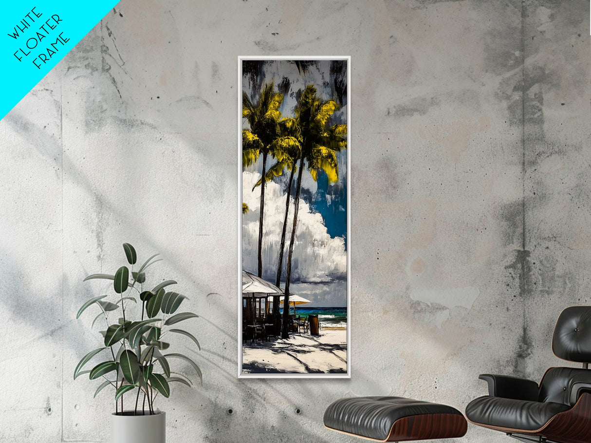 Tropical Paradise, Palm Tree Art, Coastal Decor, Beach House Painting, Vacation Vibes, Canvas Print, Living Room Wall Art, Boho Chic