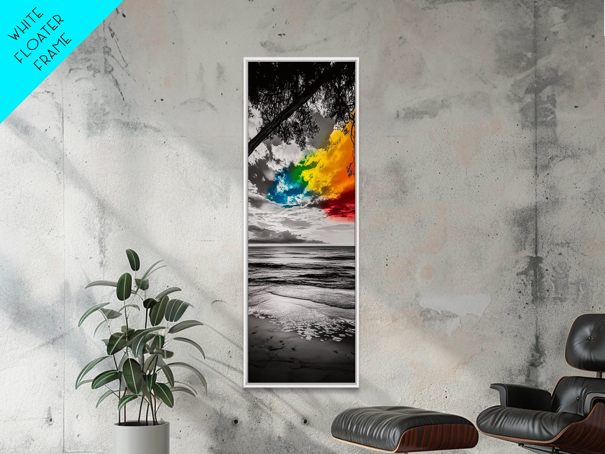 Colorful Beach Sky, Ocean Sunset Print, Coastal Photography, Seascape Art, Vibrant Wall Decor, Modern Home Art, Canvas Print