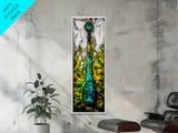 Abstract Glass Art, Fluid Painting Print, Green and Blue Modern Art, Contemporary Wall Decor, Unique Home Accent, Canvas Print