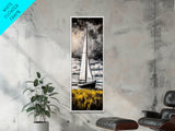 Sailing Boat, Nautical Art, Coastal Decor, Ocean Painting, Framed Canvas Print, Beach House Wall Art, Maritime Theme, Rustic Ocean Artwork
