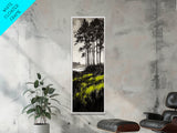 Forest Reflection, Mystical Landscape, Dark Green Art, Moody Nature, Framed Canvas Print, Living Room Wall Art, Elegant Home Aesthetic