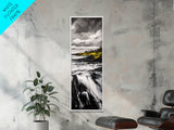 Dramatic Seascape, Stormy Ocean Art, Coastal Painting, Black and White Art, Monochrome Home Decor, Canvas Print, Living Room Accent