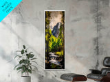 Mountain Escape, Waterfall Art, Forest Landscape, Framed Canvas Print, Nature Wall Art, Rustic Home Decor, Lodge Wall Art