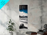Stormy Seaside, Dramatic Sky, Ocean Waves, Canvas Print, Moody Wall Art, Monochrome Coastal Decor, Modern Living Room Art