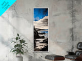 Sunset Horizon, Rocky Beach, Ocean Scene, Canvas Print, Contemporary Wall Art, Beach House Decor, Serene Nature Art