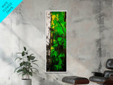 Abstract Green Artwork, Black and Yellow Modern Art, Minimalist Texture Painting, Contemporary Wall Art, Office Decor, Canvas Print