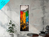 Colorful Abstract Landscape, Mountain Wall Art, Bright Textured Painting, Bold Statement Art, Living Room Decor, Framed Canvas Print
