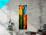 Vibrant Key Art, Colorful Modern Painting, Industrial Wall Decor, Rustic Home Accent, Unique Gift Idea, Framed Canvas Print