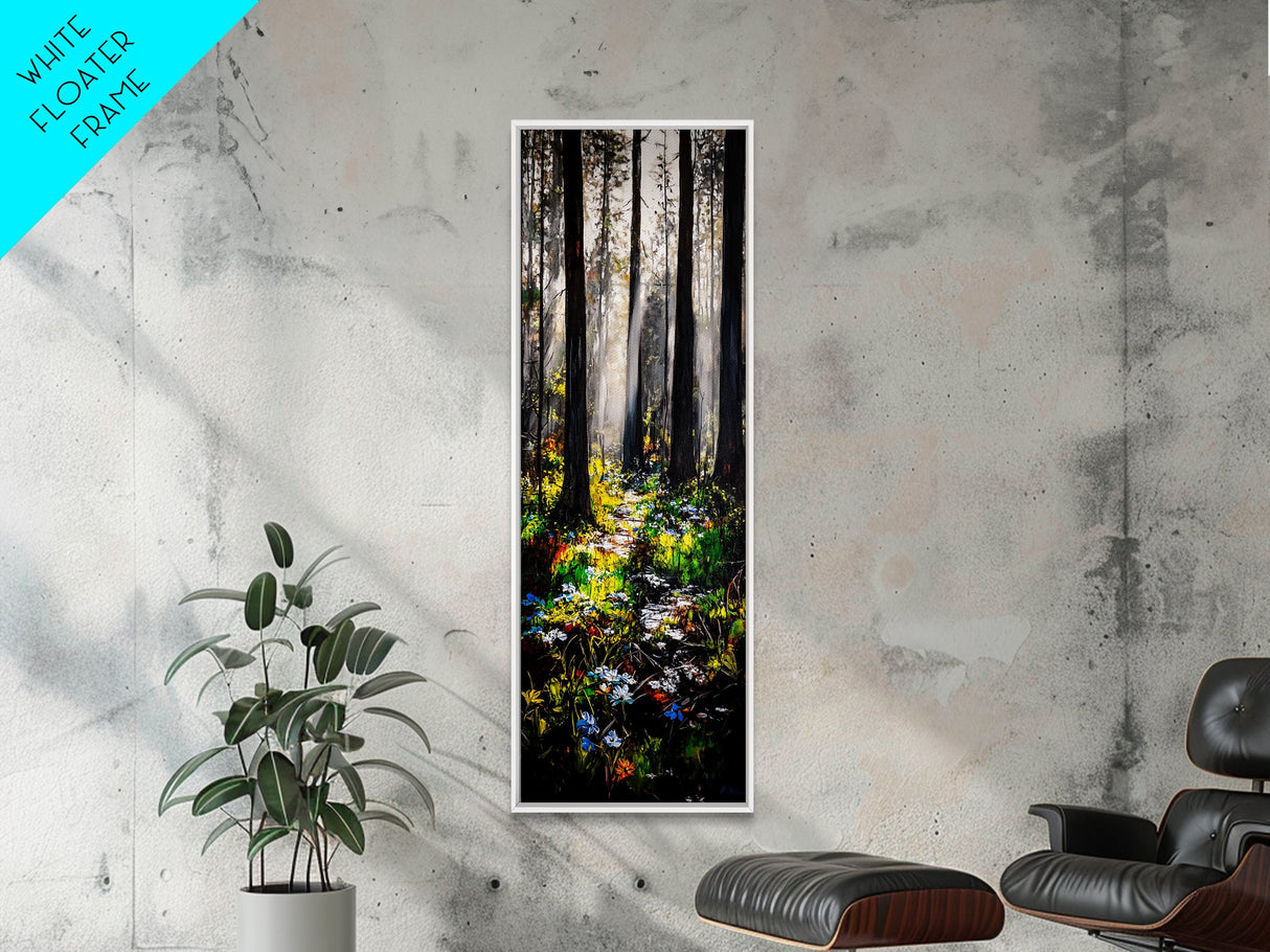 Pathway, Trees, Woodland, Canvas Print, Nature Lover Art, Whimsical Forest Scene, Sunlit Woods, Bohemian Wall Decor, Autumn Inspired Art