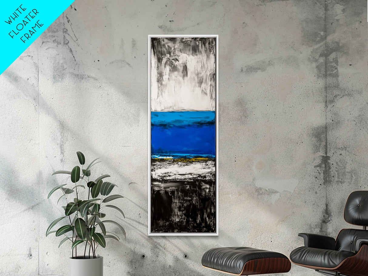 Abstract, Ocean, Horizon, Canvas Print, Contemporary Coastal Decor, Blue and Gold Art, Modern Living Room Wall Art, Minimalist Design