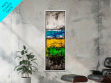 Colorful Abstract, Bold Textures, Vibrant Expression, Framed Canvas Print, Contemporary Wall Art, Living Room or Office Artwork