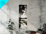 Pathway Trees, Black and White Art, Forest Landscape, Framed Canvas Print, Minimalist Wall Art, Nature Decor, Tranquil Home Artwork
