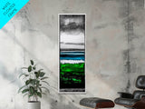 Emerald Waters, Coastal Horizon, Abstract Ocean, Deep Sea Art, Framed Canvas Print, Beach House Decor, Nautical Home Wall Art