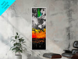 Fiery Sunset, Bold Abstract Art, Expressionist Painting, Colorful Landscape, Framed Canvas Print, Office Wall Art, Autumn Wall Decor