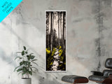 Forest Pathway, Black and White Nature Art, Autumn Trees Painting, Woodland Scene, Rustic Landscape, Living Room Wall Art, Canvas Print