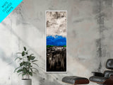 Mountain Horizon, Moody Landscape, Blue Sky Art, Framed Canvas Print, Abstract Nature, Minimalist Decor, Modern Wall Art, Office Decor