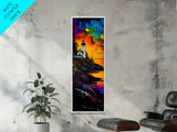 Lighthouse Sunset, Coastal Landscape, Nautical Art, Canvas Print, Colorful Seascape, Ocean Wall Art, Beach House Decor, Vibrant Wall Art