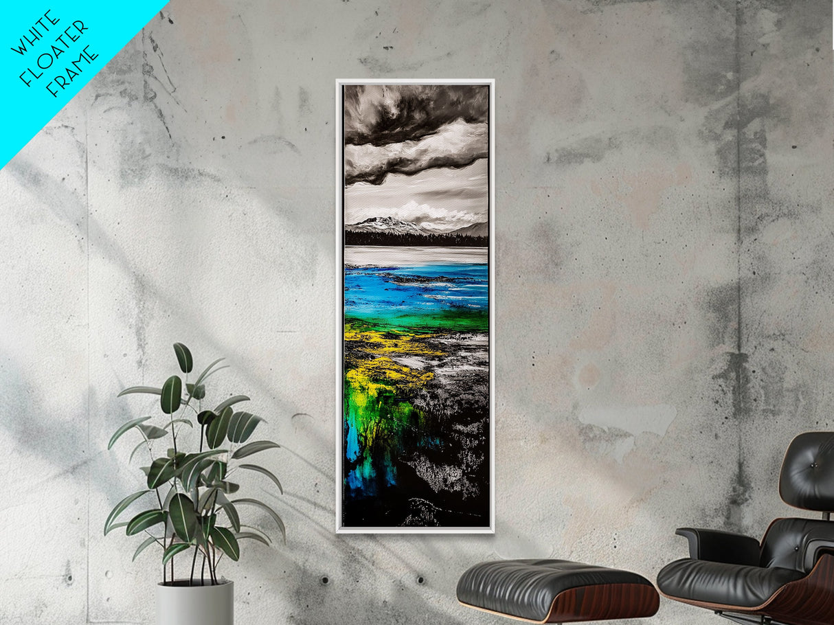 Mountain Reflection, Nature Landscape, Lake Scene, Canvas Print, Blue and Green Wall Art, Outdoor Adventure Art, Living Room Decor