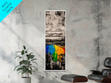 Rainbow Reflection, Colorful Landscape, Abstract Painting, Framed Canvas Print, Modern Wall Art, Office Decor, Unique Gift