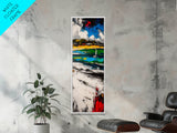 Sailboat Bay, Coastal Wall Art, Nautical Decor, Framed Canvas Print, Ocean Scene, Beach House Decor, Living Room Artwork