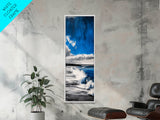 Tranquil Shore, Blue Ocean Art, Coastal Landscape, Framed Canvas Print, Beach House Decor, Minimalist Artwork, Living Room Art