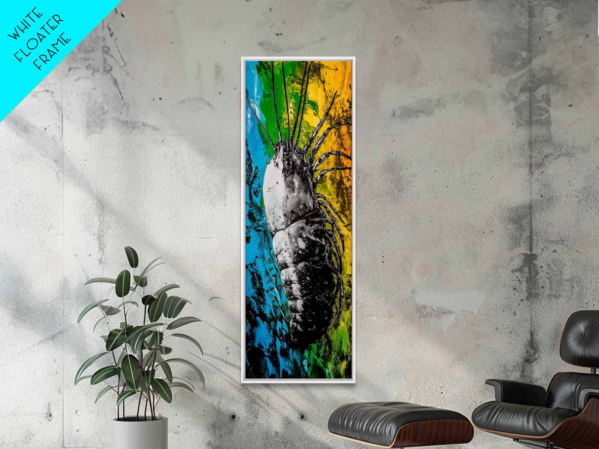 Abstract Bug Art, Colorful Insect Painting, Modern Wall Decor, Framed Canvas Print, Boho Wall Art, Living Room Artwork, Nature Inspired