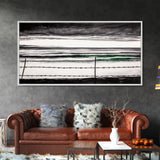 Stormy Ocean, Coastal Wall Art, Black and White Seascape, Minimalist Art, Modern Home Decor, Beach House Artwork, Framed Canvas Print